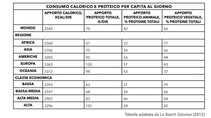 Il consumo di proteine