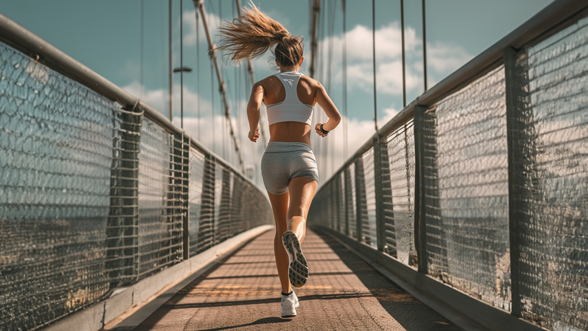 Woman running legs